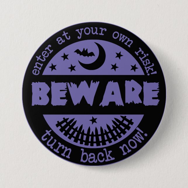 Halloween Beware Spooky Haunted House 7.5 Cm Round Badge (Front)