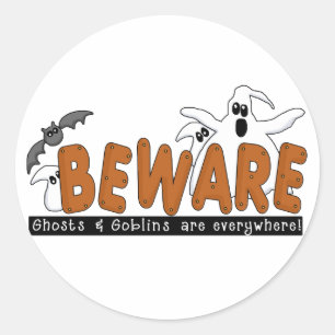 Halloween Beware T-shirts and Gifts Classic Round Sticker