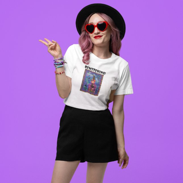 Halloween Bewitching and Bats Ladies  T-Shirt (Bewitching AND cute!)
