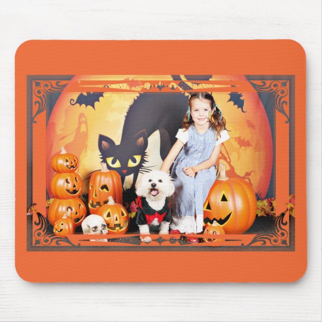 Halloween - Bichon Frise - Andi Mouse Mat (Front)