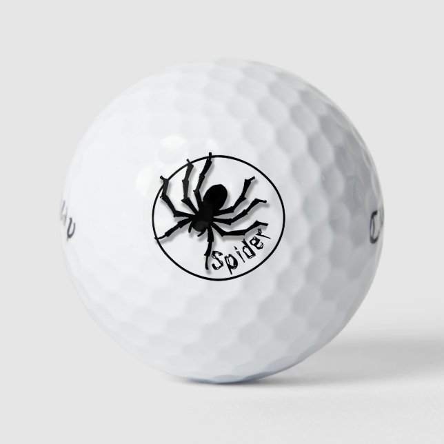 Halloween Big Black Spider Silhouette Creepy Golf Balls (Front)
