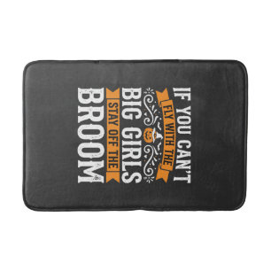 Halloween Big Girls Broom Witch Design_1 Bath Mat