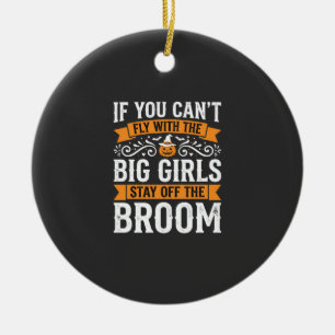 Halloween Big Girls Broom Witch Design_1 Ceramic Tree Decoration