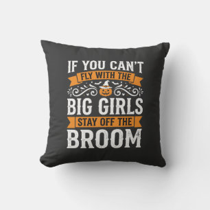 Halloween Big Girls Broom Witch Design_1 Cushion