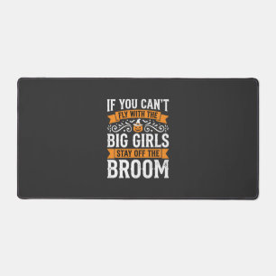 Halloween Big Girls Broom Witch Design_1 Desk Mat