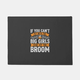 Halloween Big Girls Broom Witch Design_1 Doormat