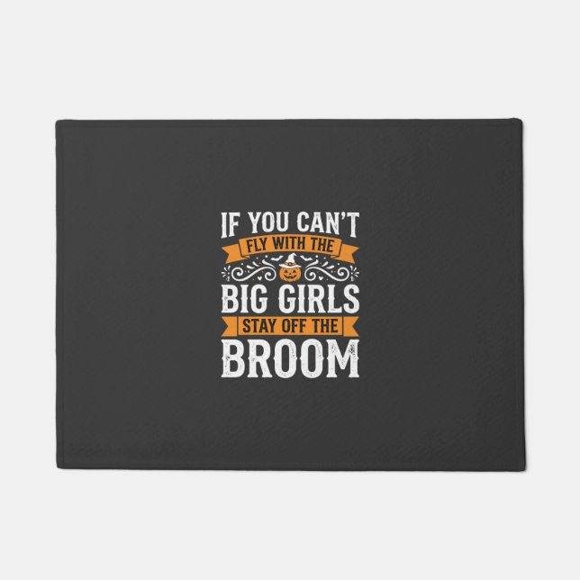 Halloween Big Girls Broom Witch Design_1 Doormat (Front)