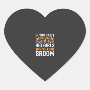 Halloween Big Girls Broom Witch Design_1 Heart Sticker