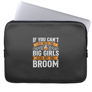 Halloween Big Girls Broom Witch Design_1 Laptop Sleeve