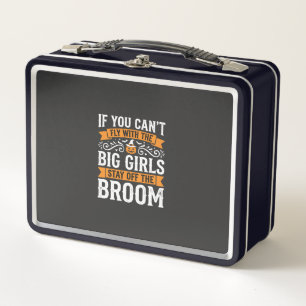 Halloween Big Girls Broom Witch Design_1 Metal Lunch Box