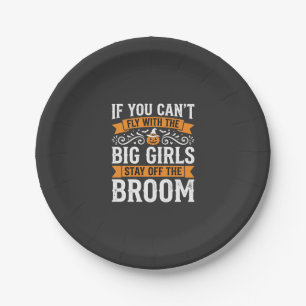 Halloween Big Girls Broom Witch Design_1 Paper Plate