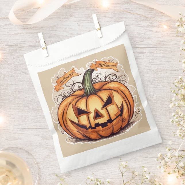 Halloween: Big Pumpkin -  Favour Bags (Clipped)