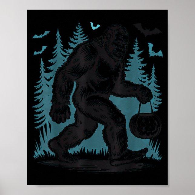 Halloween Bigfoot Pumpkin  Poster (Front)