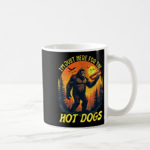 Halloween Bigfoot Sasquatch Here for the Hot Dogs Coffee Mug