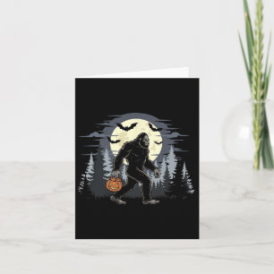 Halloween Bigfoot Sasquatch In The Forest Jack-o-l Card