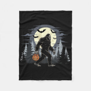 Halloween Bigfoot Sasquatch In The Forest Jack-o-l Fleece Blanket