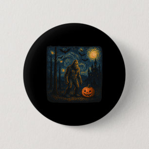 Halloween Bigfoot Starry Night Van Gogh Sasquatch  6 Cm Round Badge