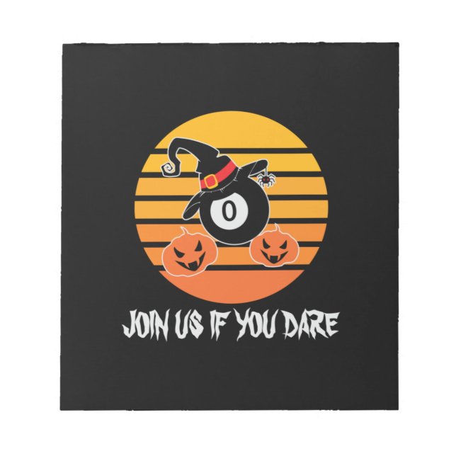 Halloween Billard Halloween Witch Hat Pumpkin Notepad (Front)