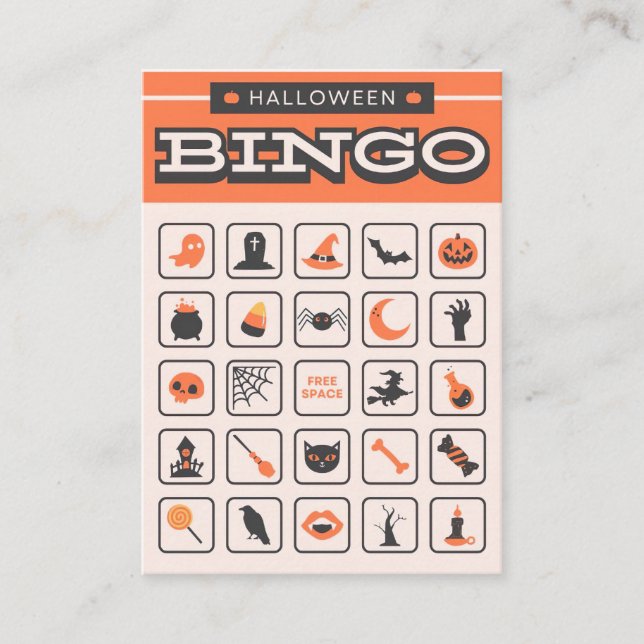 Halloween Bingo Game Card (Front)