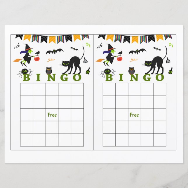 Halloween bingo,halloween witch,bat (Front)