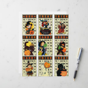Halloween Bingo Pocket Cards Clipart Sheet