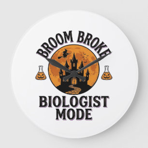 Halloween Biologist Shirt Vintage Spooky Science D Large Clock