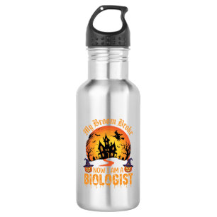 Halloween Biologist Witch Pumpkin Haunted House De 532 Ml Water Bottle