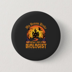 Halloween Biologist Witch Pumpkin Haunted House De 6 Cm Round Badge