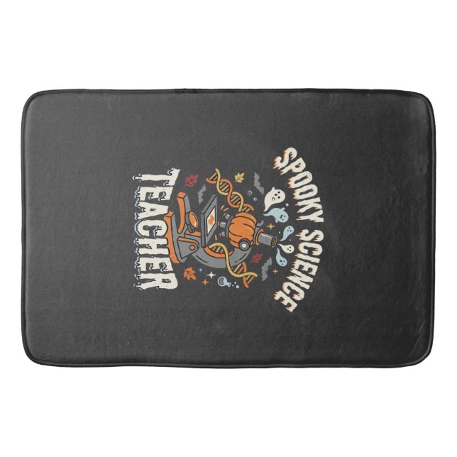 Halloween Biology Teacher Spooky Science Bath Mat (Front)