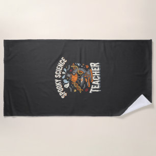 Halloween Biology Teacher Spooky Science Beach Towel