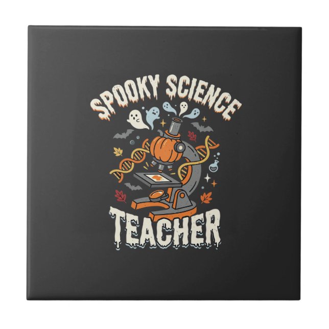 Halloween Biology Teacher Spooky Science Tile (Front)