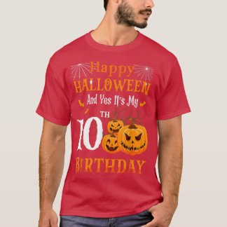 Halloween Birthday 10 year old Kid 10th Party Pump T-Shirt