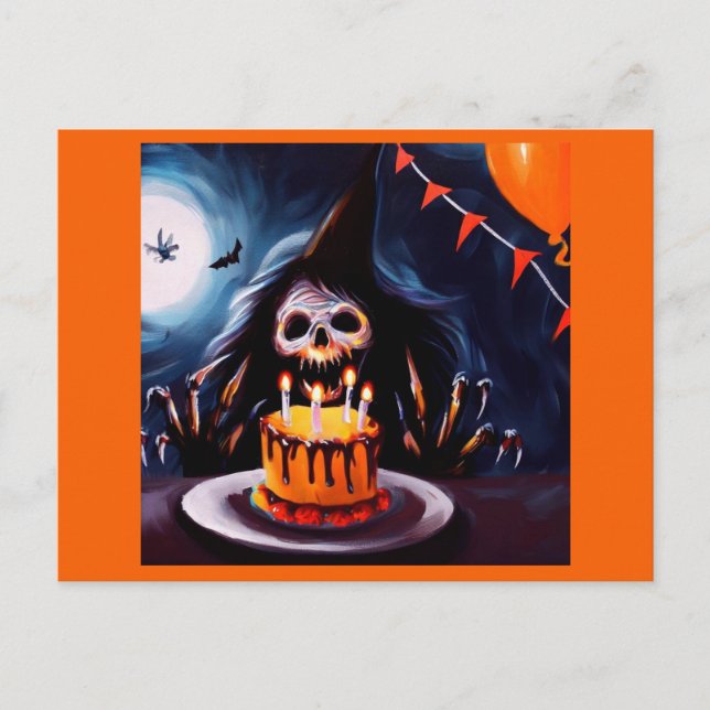 Halloween - Birthday 4 Postcard (Front)