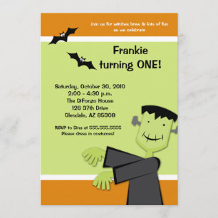 Halloween Birthday 5x7 Frankenstein Party Invite