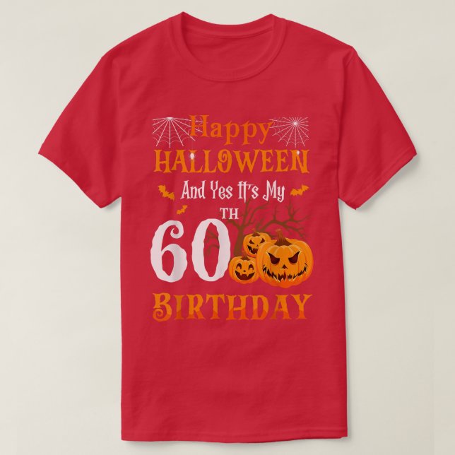 Halloween Birthday 60 year old 60th Party Pumpkin  T-Shirt (Design Front)