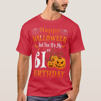 Halloween Birthday 61 year old 61st Party Pumpkin  T-Shirt
