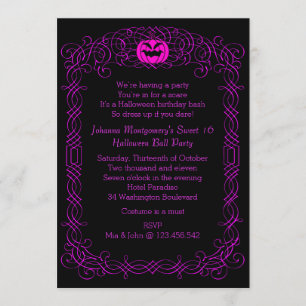 Halloween Birthday Ball Costume Party Invitation