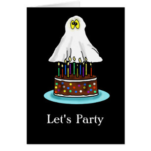 Halloween Birthday Card with Ghost and Booze