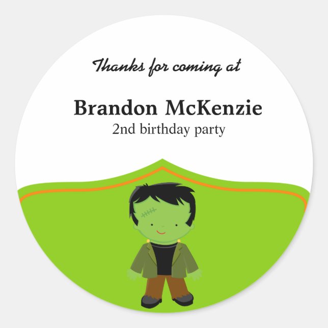 Halloween birthday costume classic round sticker (Front)