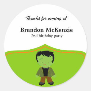 Halloween birthday costume classic round sticker