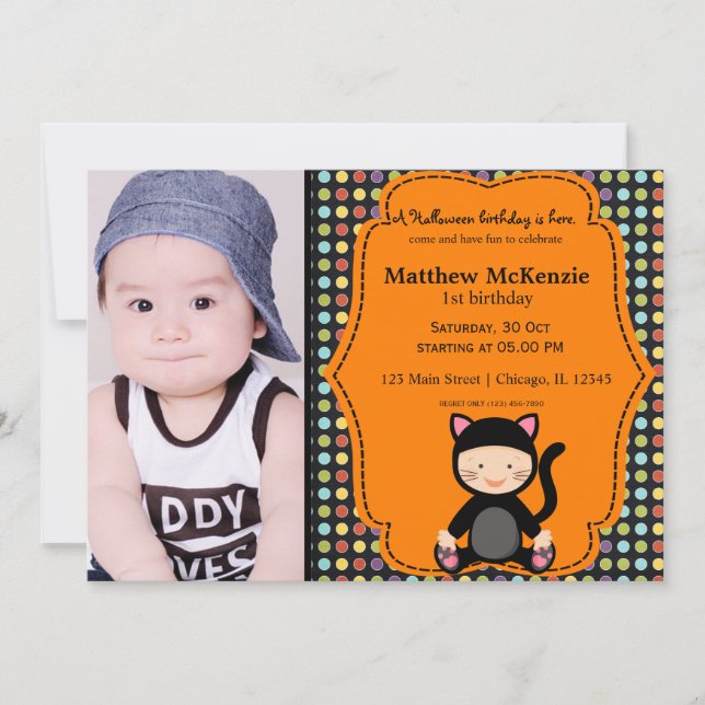 Halloween birthday costume invitation (Front)