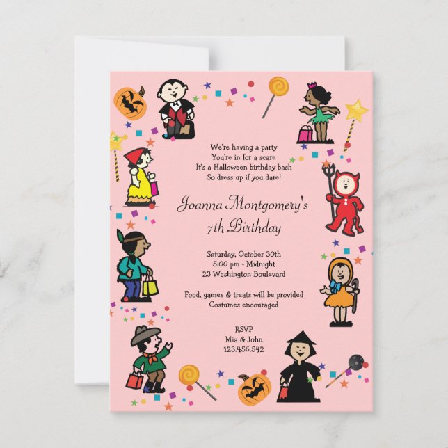 Halloween Birthday Costume Party Invitation (Front)