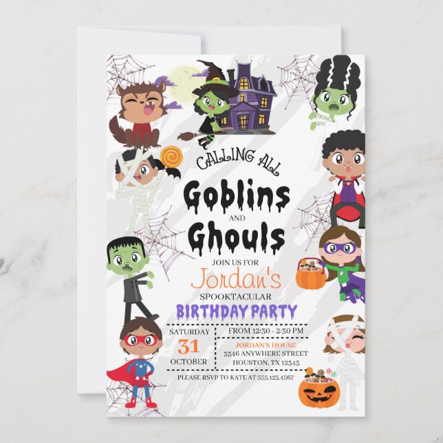 Halloween Birthday Costume Party Invitation (Front)