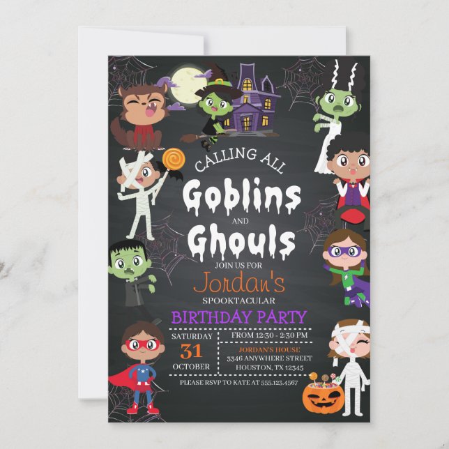 Halloween Birthday Costume Party Invitation (Front)