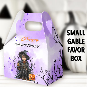 Halloween Birthday Cute Little Wizard Small Gable Favour Box