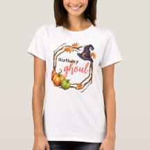 Halloween Birthday Girl Fall Tshirt Customisable