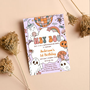 Halloween Birthday Hey Boo Birthday Party Invitation