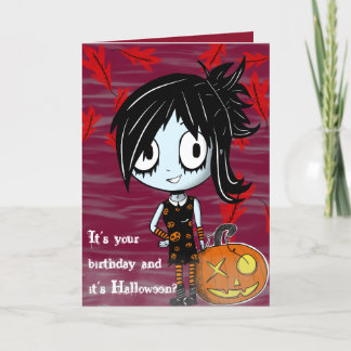 Halloween Birthday Holiday Card