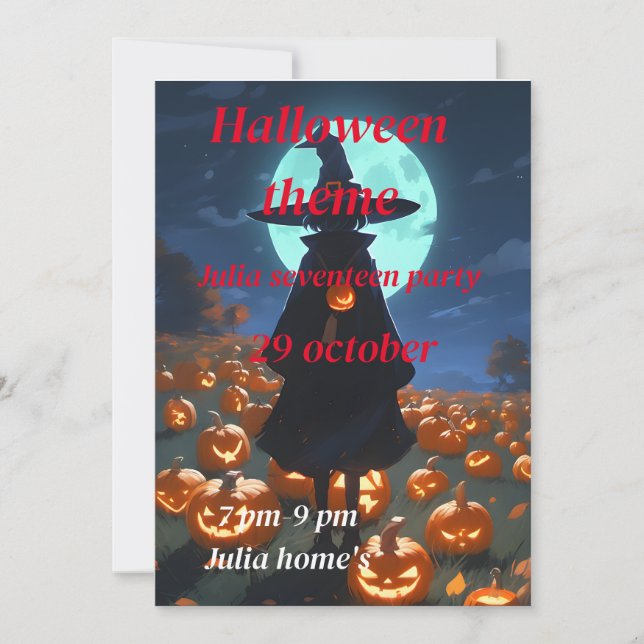 Halloween birthday invitation (Front)