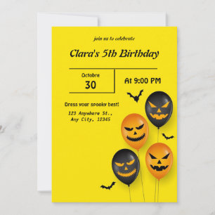  Halloween Birthday  Invitation
